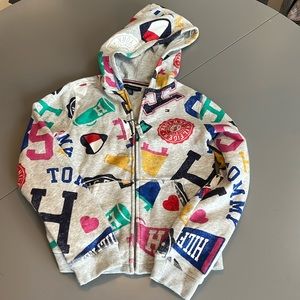 Tommy Hilfiger hooded zipper jacket size L (12/14) multicolor
